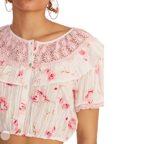 NWT LoveShackFancy “Elaina” Floral Crop Top - Picture 2 of 15